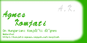 agnes komjati business card